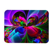 Modernes Abstraktes Blumenmuster Red Blue #12 Magnet (Horizontal)