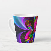 Modernes Abstraktes Blumenmuster Red Blue #12 Milchtasse (Linke Ecke)