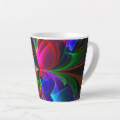 Modernes Abstraktes Blumenmuster Red Blue #12 Milchtasse (Rechte Ecke)