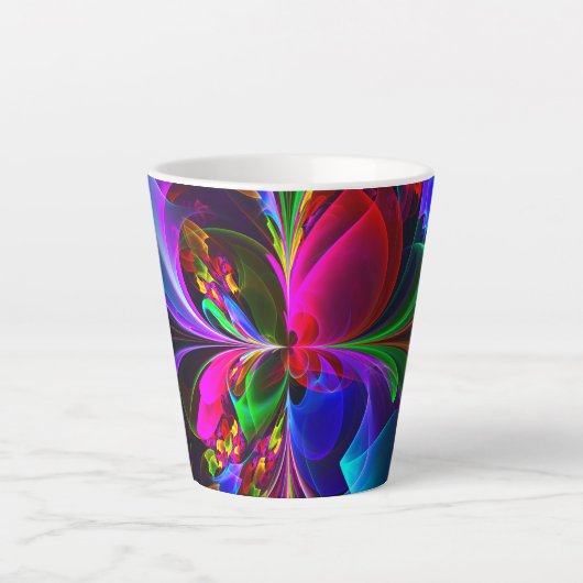Modernes Abstraktes Blumenmuster Red Blue #12 Milchtasse (Vorderseite)