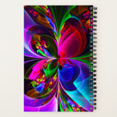 Modernes Abstraktes Blumenmuster Red Blue #12 Notizblock (Rückseite)