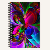 Modernes Abstraktes Blumenmuster Red Blue #12 Notizblock (Vorderseite)