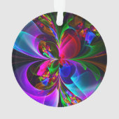 Modernes Abstraktes Blumenmuster Red Blue #12 Ornament (Rückseite)