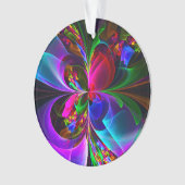 Modernes Abstraktes Blumenmuster Red Blue #12 Ornament (Vorderseite)