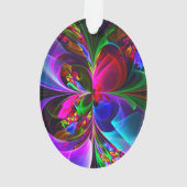 Modernes Abstraktes Blumenmuster Red Blue #12 Ornament (Rückseite)