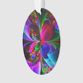 Modernes Abstraktes Blumenmuster Red Blue #12 Ornament (Vorderseite)