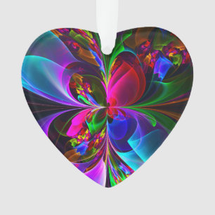 Modernes Abstraktes Blumenmuster Red Blue #12 Ornament