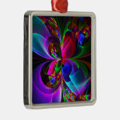 Modernes Abstraktes Blumenmuster Red Blue #12 Ornament Aus Metall (Rechts)