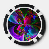 Modernes Abstraktes Blumenmuster Red Blue #12 Pokerchips (Rückseite)