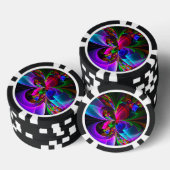 Modernes Abstraktes Blumenmuster Red Blue #12 Pokerchips (Stapel)