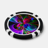 Modernes Abstraktes Blumenmuster Red Blue #12 Pokerchips (Einzeln)