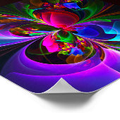 Modernes Abstraktes Blumenmuster Red Blue #12 Poster (Ecke)