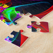 Modernes Abstraktes Blumenmuster Red Blue #12 Puzzle (Seite)