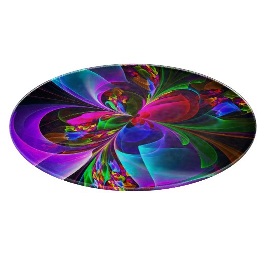 Modernes Abstraktes Blumenmuster Red Blue #12 Schneidebrett (Ecke)