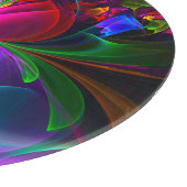 Modernes Abstraktes Blumenmuster Red Blue #12 Schneidebrett (Ecke)