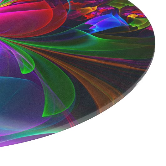 Modernes Abstraktes Blumenmuster Red Blue #12 Schneidebrett (Ecke)