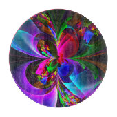 Modernes Abstraktes Blumenmuster Red Blue #12 Schneidebrett (Vorderseite)