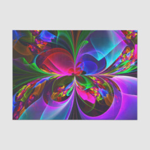 Modernes Abstraktes Blumenmuster Red Blue #12 Seidenpapier