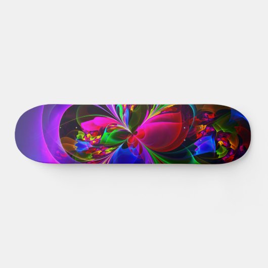Modernes Abstraktes Blumenmuster Red Blue #12 Skateboard (Horizontal)