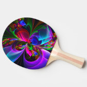 Modernes Abstraktes Blumenmuster Red Blue #12 Tischtennis Schläger (Seitenansicht)