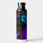 Modernes Abstraktes Blumenmuster Red Blue #12 Trinkflasche (Rechts)