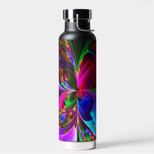 Modernes Abstraktes Blumenmuster Red Blue #12 Trinkflasche (Links)