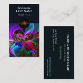 Modernes Abstraktes Blumenmuster Red Blue #12 Visitenkarte (Vorne/Hinten)