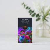 Modernes Abstraktes Blumenmuster Red Blue #12 Visitenkarte (Stehend Vorderseite)