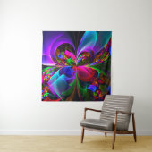 Modernes Abstraktes Blumenmuster Red Blue #12 Wandteppich (Beispiel (Horizontal))