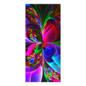 Modernes Abstraktes Blumenmuster Red Blue #12 Werbekarte (Hinten)