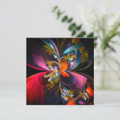 Modernes Abstraktes Blumenmuster Red Blue #13 (Stehend Vorderseite)