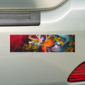 Modernes Abstraktes Blumenmuster Red Blue #13 Autoaufkleber (Auf Auto)