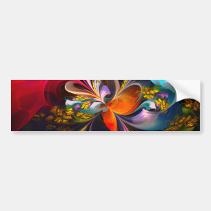 Modernes Abstraktes Blumenmuster Red Blue #13 Autoaufkleber