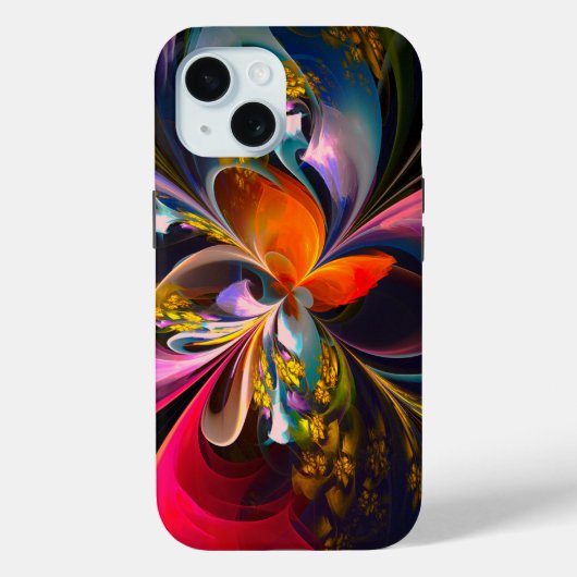 Modernes Abstraktes Blumenmuster Red Blue #13 Case-Mate iPhone Hülle (Rückseite)