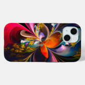 Modernes Abstraktes Blumenmuster Red Blue #13 Case-Mate iPhone Hülle (Rückseite (Horizontal))