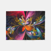 Modernes Abstraktes Blumenmuster Red Blue #13 Fleecedecke (Vorderseite (Horizontal))