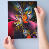 Modernes Abstraktes Blumenmuster Red Blue #13 Flyer (Hand)