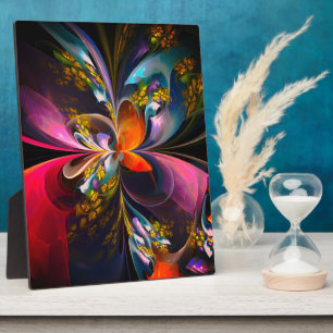Modernes Abstraktes Blumenmuster Red Blue #13 Fotoplatte