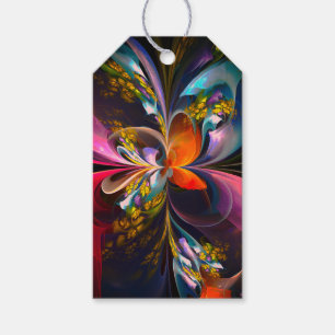 Modernes Abstraktes Blumenmuster Red Blue #13 Geschenkanhänger