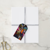 Modernes Abstraktes Blumenmuster Red Blue #13 Geschenkanhänger (Mit Garn)