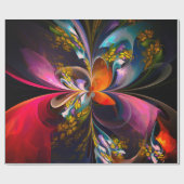 Modernes Abstraktes Blumenmuster Red Blue #13 Geschenkpapier (Flach)