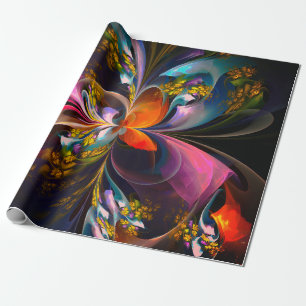 Modernes Abstraktes Blumenmuster Red Blue #13 Geschenkpapier