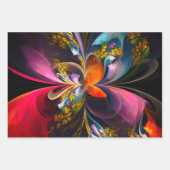 Modernes Abstraktes Blumenmuster Red Blue #13 Geschenkpapier Set (Vorderseite 3)