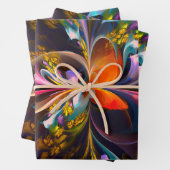 Modernes Abstraktes Blumenmuster Red Blue #13 Geschenkpapier Set (Beispiel)