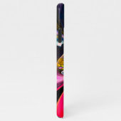 Modernes Abstraktes Blumenmuster Red Blue #13 iPhone Hülle (Rechte Seite)