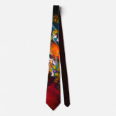 Modernes Abstraktes Blumenmuster Red Blue #13 Krawatte (Vorderseite)