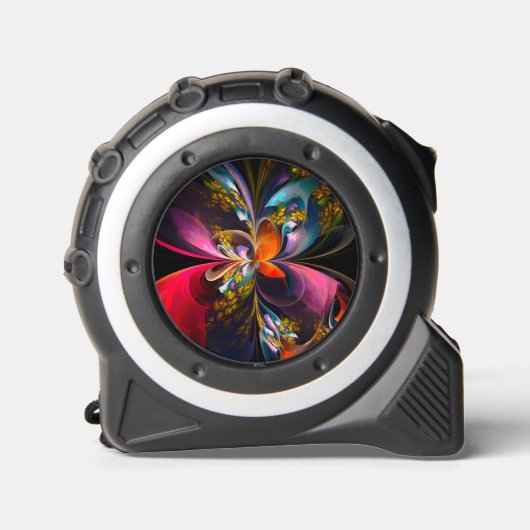 Modernes Abstraktes Blumenmuster Red Blue #13 Maßband (Vorderseite)