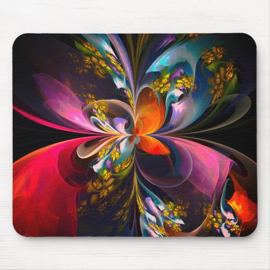 Modernes Abstraktes Blumenmuster Red Blue #13 Mousepad (Vorne)