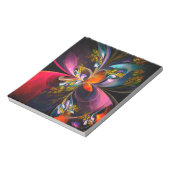 Modernes Abstraktes Blumenmuster Red Blue #13 Notizblock (Rotiert)