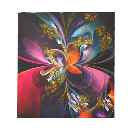 Modernes Abstraktes Blumenmuster Red Blue #13 Notizblock (Vorderseite)